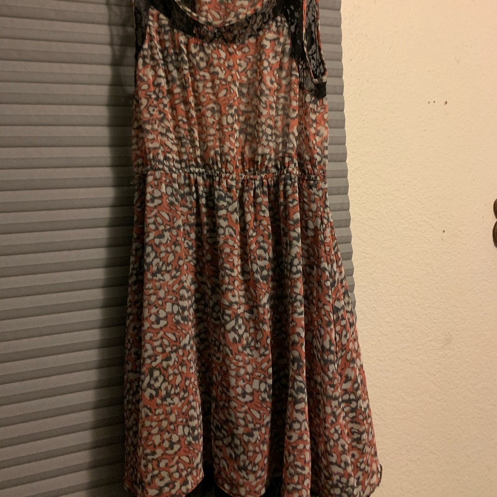 Ya LA apricot with black lace lining dress sz sm